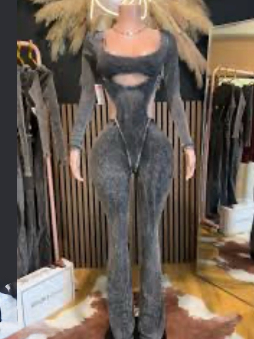 Sexy Jumpsuit in Charcoal Gray 6.T